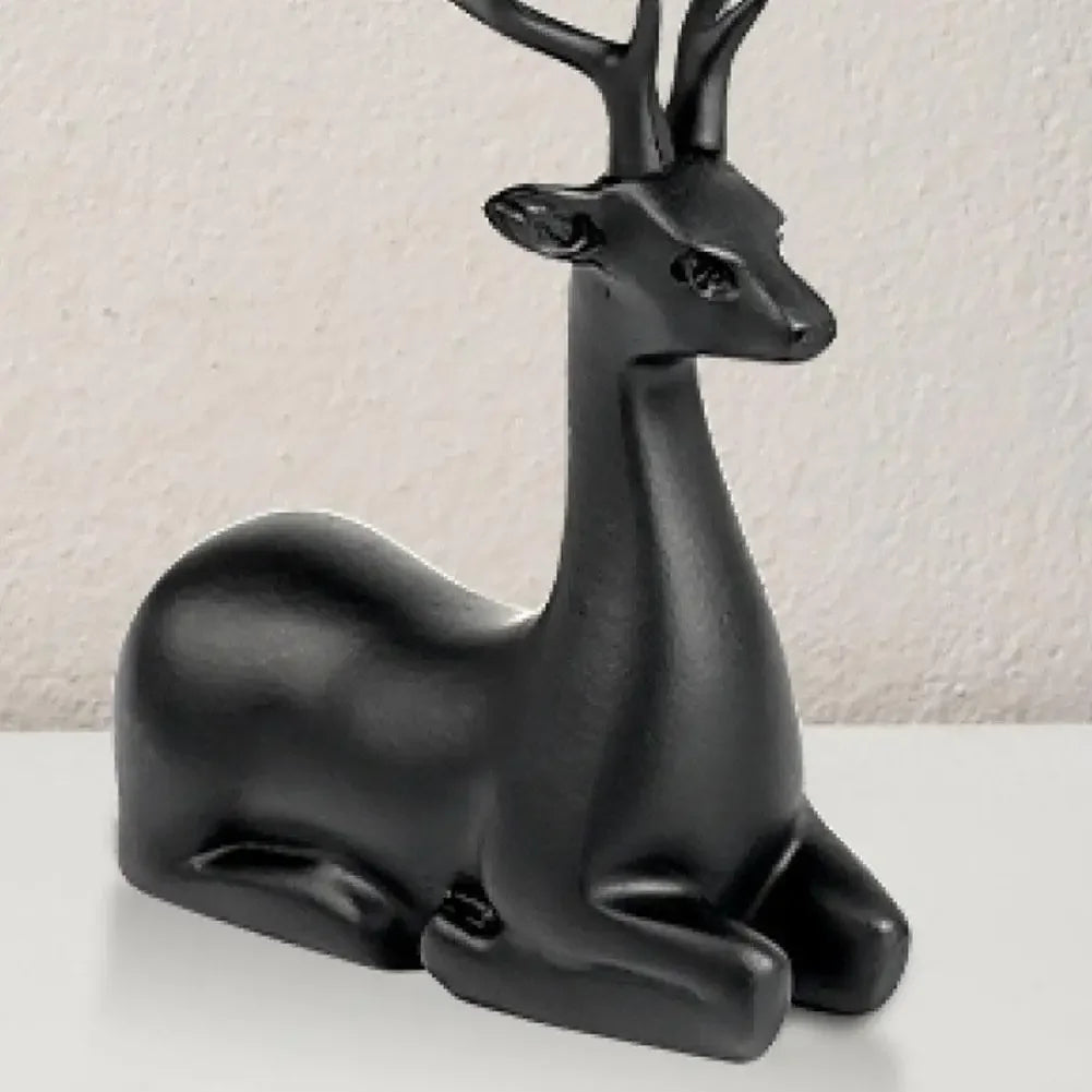 Christmas Reindeer Decor Modern Style Deer Statues Elk Sculpture Figurines Ornament Living Room Bedroom Office Home Decor Peaceful Pleasures Health and Wellness