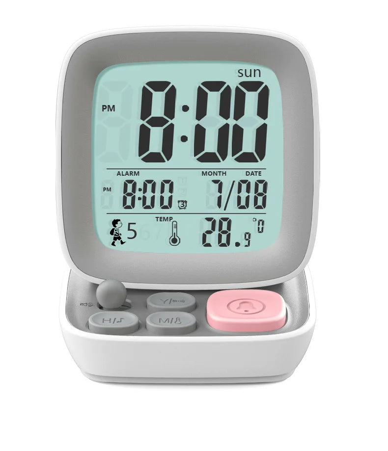 Small Computer Charging Alarm Clock Children's Style Digital Display Small Night Light Simple Student Alarm Clock Peaceful Pleasures Health and Wellness