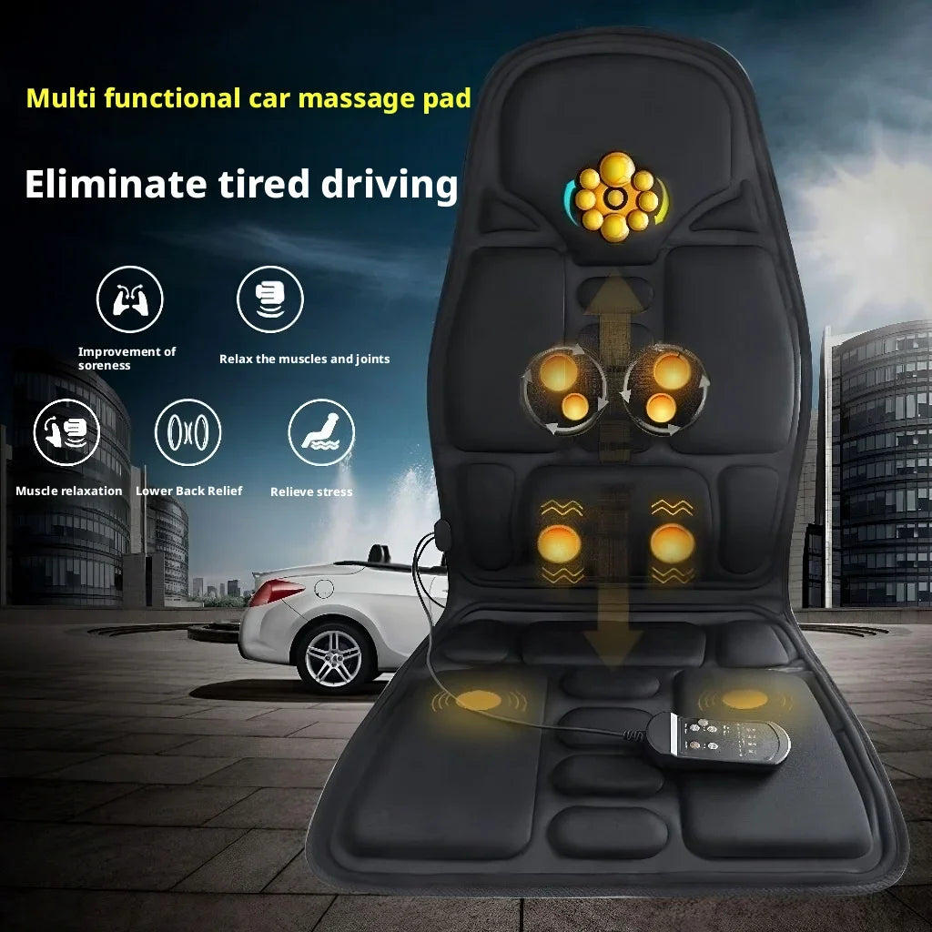Home car massage cushion multifunctional combines neck waist vibration seat cushion fullbody electric heating car massage device Peaceful Pleasures Health and Wellness