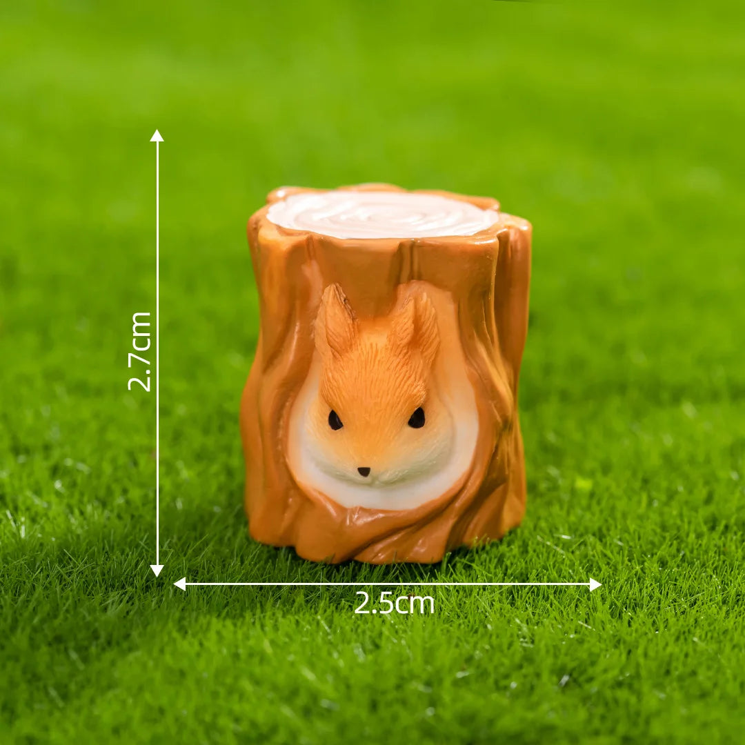 Squirrel Figurine Miniatures Pine Cones Cute Mini Animals Figurine Model for Desk Garden Decoration for Home Resin Diy Crafts Peaceful Pleasures Health and Wellness 05