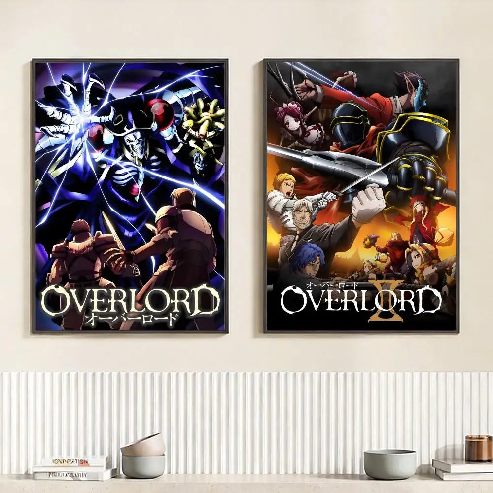 Anime O-OVERLORD Poster HD Self Adhesive Waterproof Wall Art Ideal for Home Office Dorm Bedroom Great Gift Peaceful Pleasures Health and Wellness