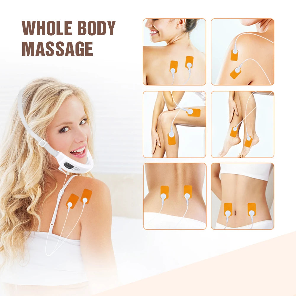 V-Face Lifting Beauty Device Electric Double Chin Removal Facial Massager with Heat V-line Tape for Women and Men Skincare Tool Peaceful Pleasures Health and Wellness