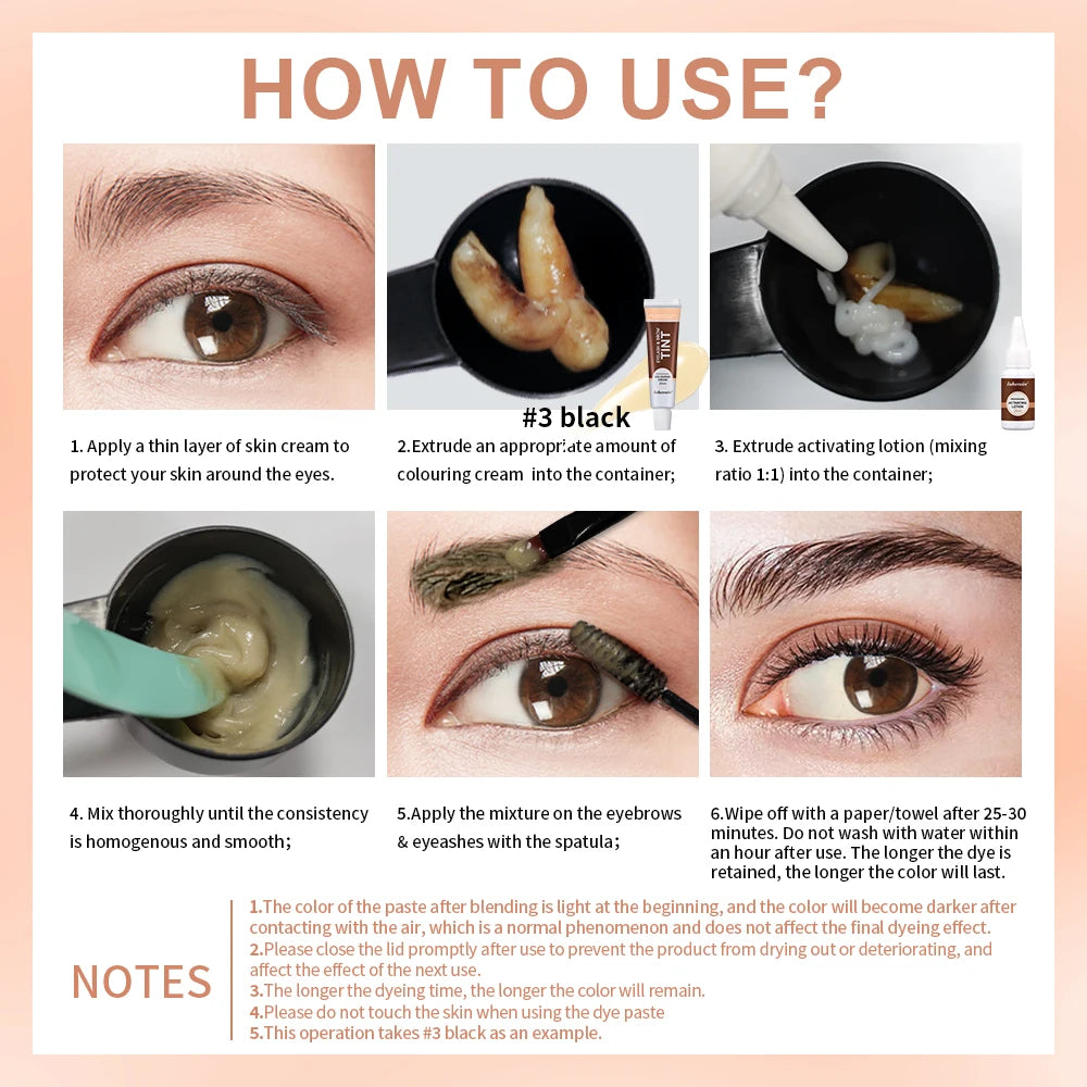 Lakerain Eyebrow Tint Dye Professional Eyebrow Dye Waterproof Long-lasting Eyebrow Brow Kit Semi Permanent Home Use Pro Kit Peaceful Pleasures Health and Wellness