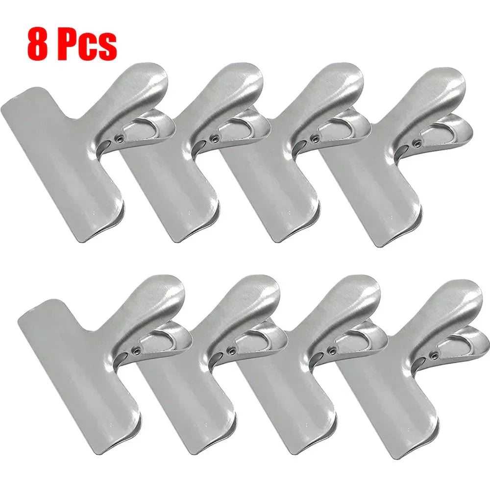 8pcs Stainless Steel Sealing Clip Food Snack Sealing Pocket Clip Vacuum Fresh-keeping Clip Kitchen Storage Gadgets Tools Peaceful Pleasures Health and Wellness United States 8pcs