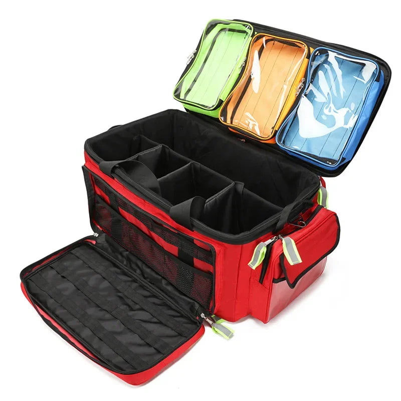 Empty Detachable Trolley Backpack Survival First Aid Kits Medical Care Trolley Emergency Rescue Doctor First Aid Bag Peaceful Pleasures Health and Wellness