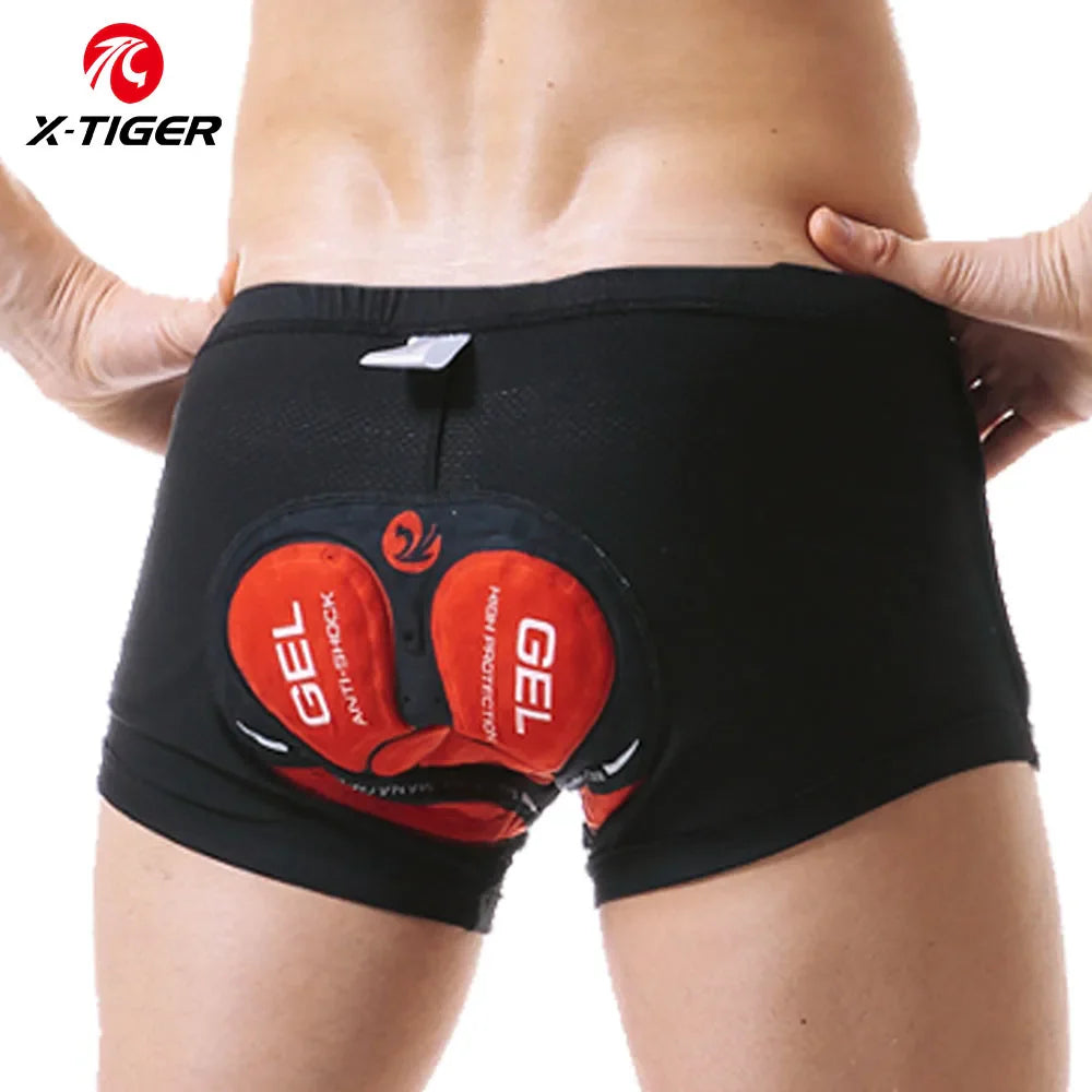 X-TIGER Men's 5D Gel Padded Cycling Boxer Shorts – MTB & Road
