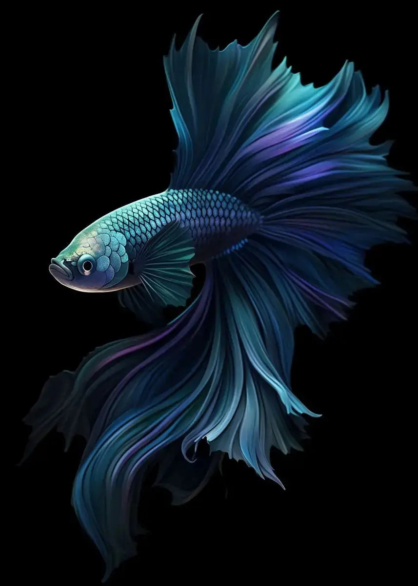Tropical Fish Canvas Wall Art | Betta Goldfish Rainbow Fish Print