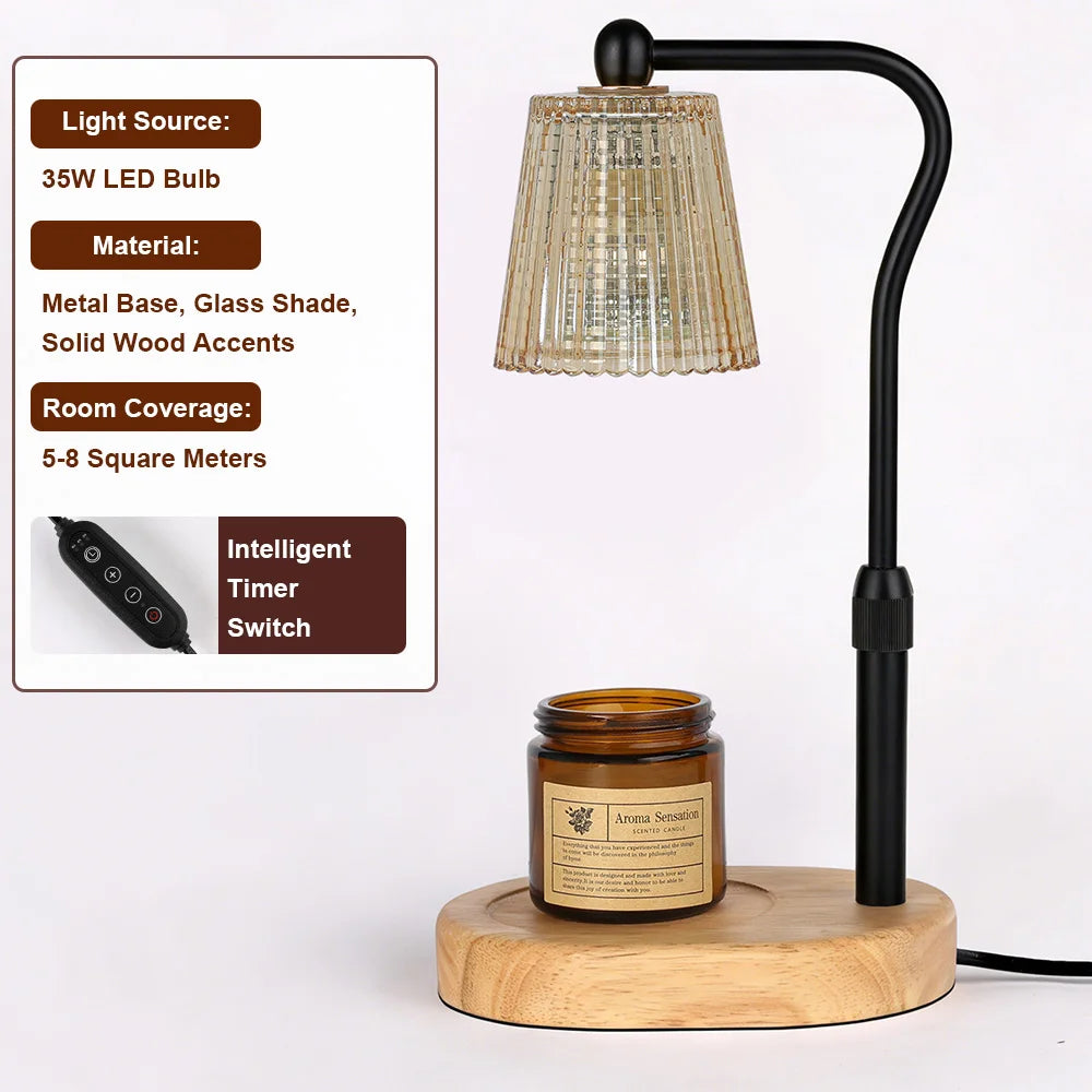 RUNTOIN Dimmable Candle Warmer Lamp with Timer | Wax Melt Night Light