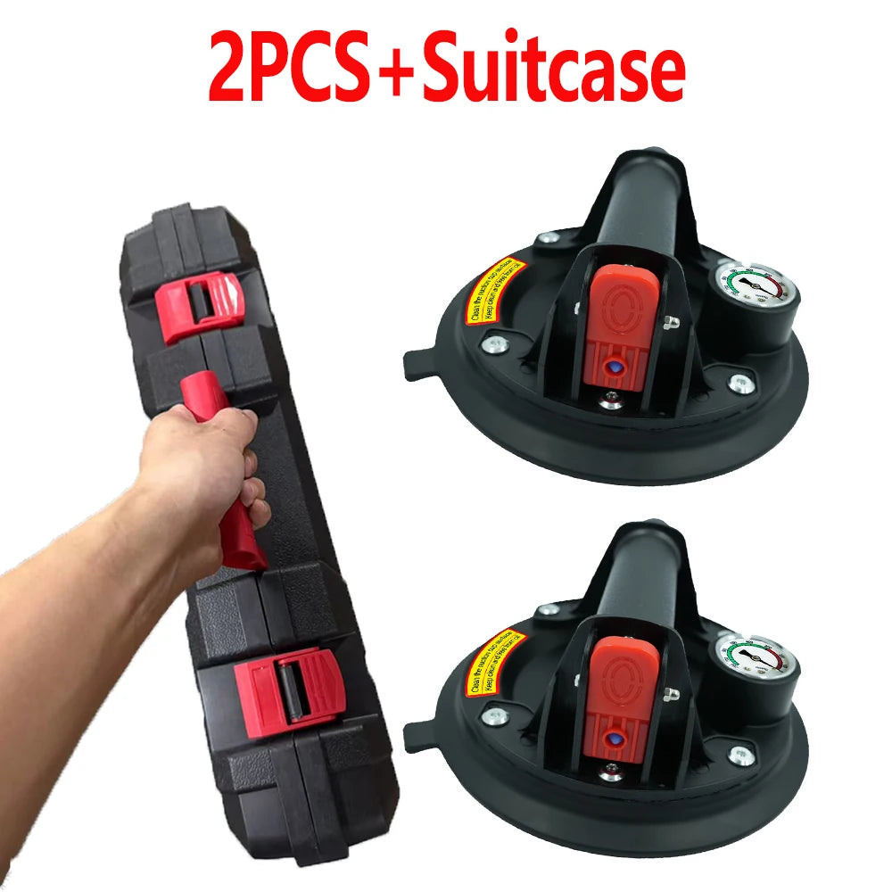 2Pcs 8 Inch Glass Suction Cup Heavy Duty Vacuum Lifter Max Load 250KG for Glass Marble Tile Granite Window Handling Peaceful Pleasures Health and Wellness black