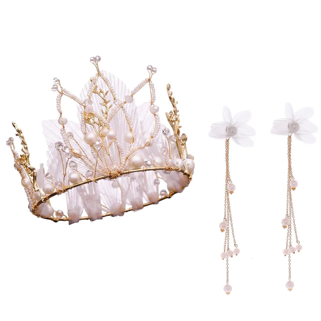Bridal Pearl Crown Hair Accessories Set With Natural Style For Wedding Photography Peaceful Pleasures Health and Wellness Lavender