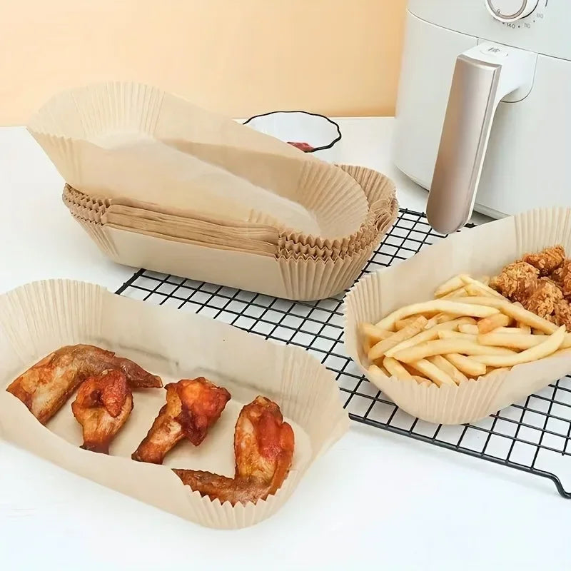 Disposable Air Fryer Liner Paper | Non-Stick Baking Mat 50/100 Pk