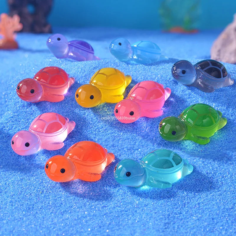 1PCS Resin Glow Turtle Mini Ornaments DIY Craft Supplies Aquarium Decor Christmas Party Birthday Wedding Home Decor Gifts fairy Peaceful Pleasures Health and Wellness
