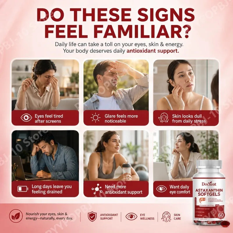 Astaxanthin & Krill Oil Softgels – 60ct Antioxidant Support