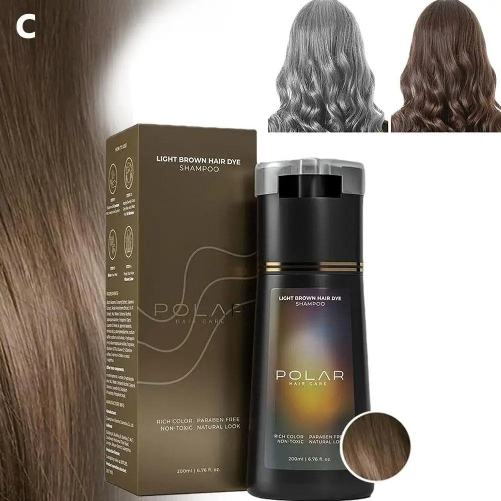 Color-Dyeing Hair Shampoo – Natural Gray Coverage for Men & Women 200ml Peaceful Pleasures Health and Wellness Light brown