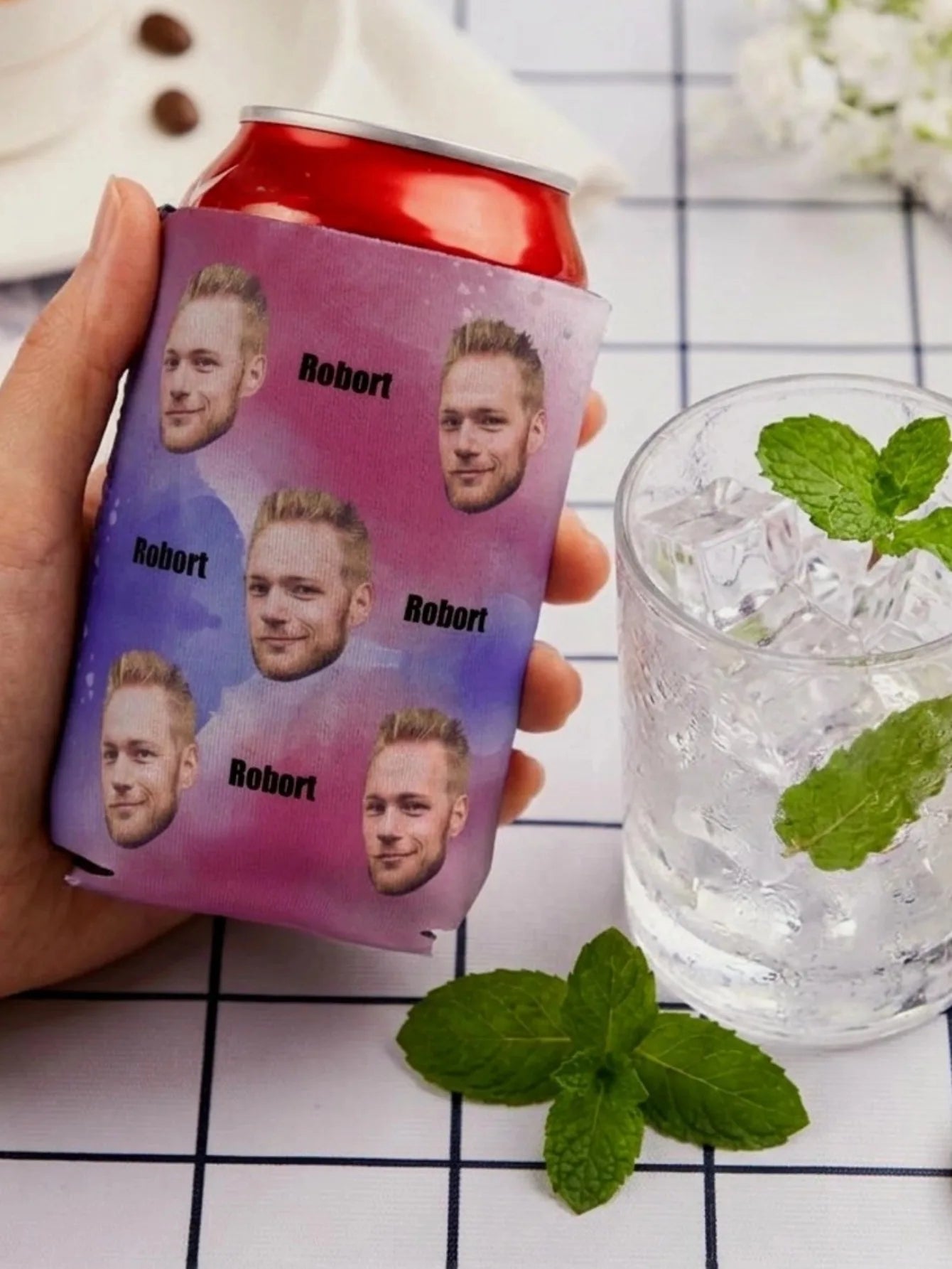 Custom Photo Can Cooler Sleeve | Personalized Koozie Gift
