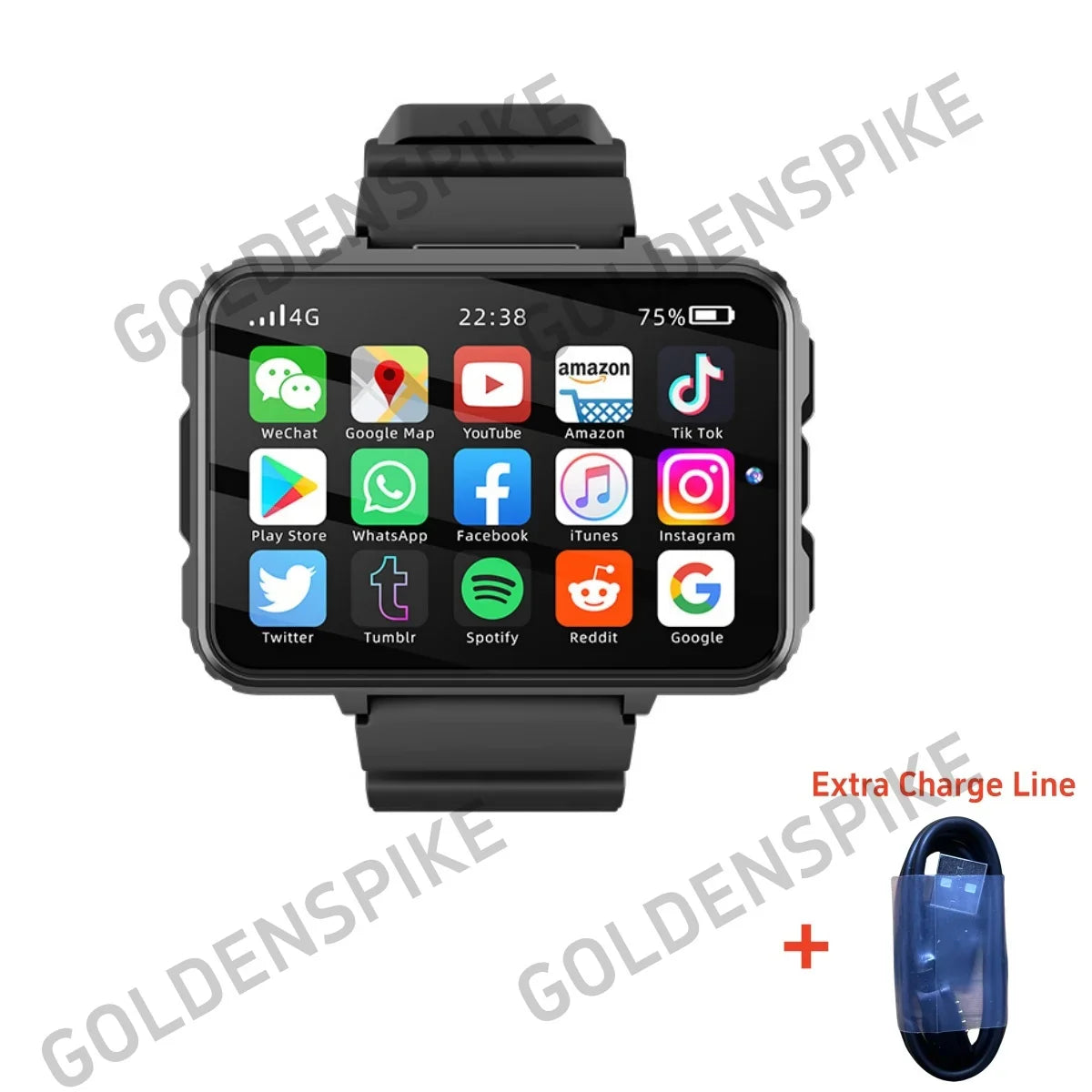 GOLDENSPIKE VP999 2.4" AMOLED 4G Smartwatch – GPS & Dual Camera