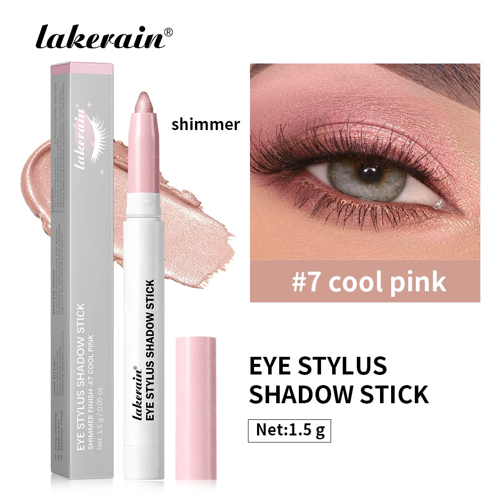 Eye Stylus Shadow Stick Long Lasting Makeup Effect Waterproof Sweat Resistant Circular Design Matte Pearl Tones Eye Shadow Pen Peaceful Pleasures Health and Wellness Cool pink