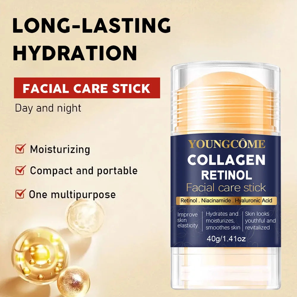 Collagen Retinol Facial Care Stick Moisturizing Deep Hydration Suitable for dry Aging Face Cream Moisturizing Skin Repair Peaceful Pleasures Health and Wellness