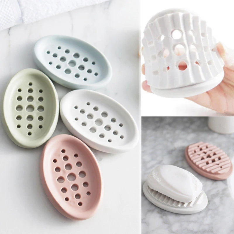 Silicone Soap Drain Box Filter Tray for Bathroom Kitchen Waterproof Soap Holder with Laundry Brush Practical Household Supplies Peaceful Pleasures Health and Wellness