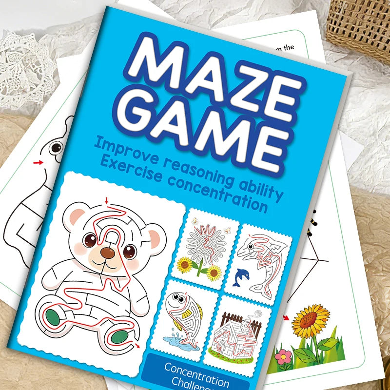 32 Pages Kids Maze Game Book Improve Reasoning Ability Concentration