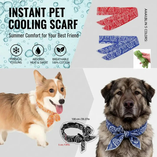 Dog Cooling Collar Summer Pet Cat Dog Ice Scarf Animal People Outdoor Sports Headband Towel Wristband Dog Bibs Pet Dog Supplies Peaceful Pleasures Health and Wellness