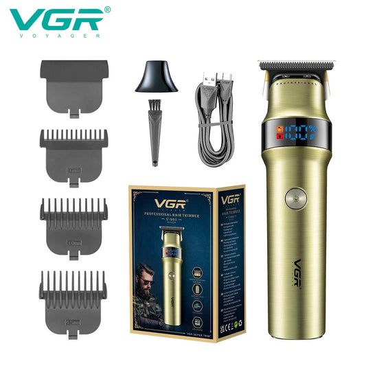 VGR 991 Hair Trimmer Professional Hair Clipper LED Rechargeable Clipper Barber Travel Lock Clipper Electric Trimmer for Men Peaceful Pleasures Health and Wellness