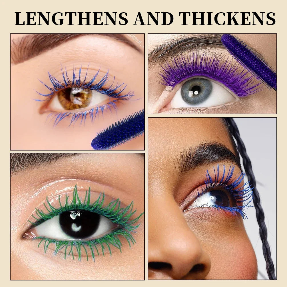 QIBEST Colorful Mascara Waterproof Fast Drying Eyelashes Extension Curling Lashes Makeup Purple Green Blue Black Red Mascara Peaceful Pleasures Health and Wellness