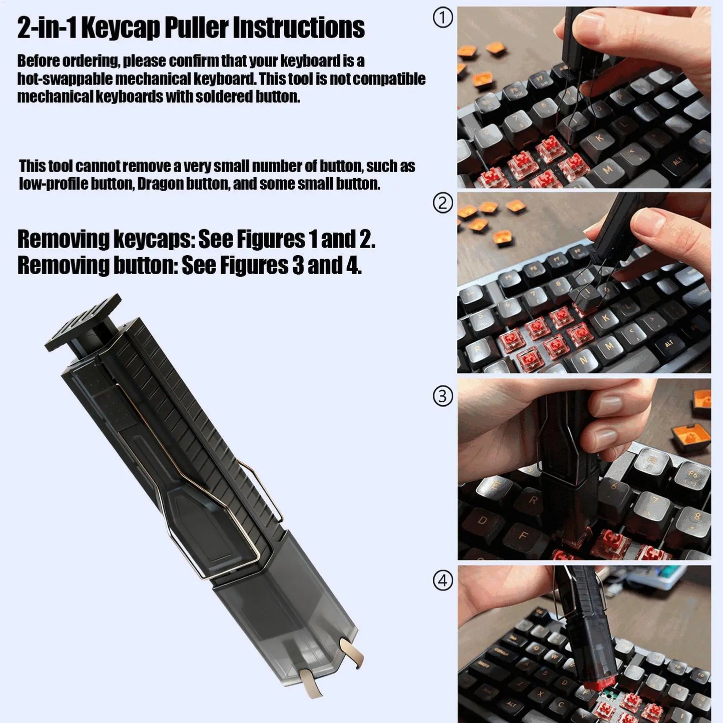 Keyboard Keycap Puller With 4-Claw Grip Key Puller Mechanical Keyboard Keycap And Switchs Removal For Keyboard Cleaning Repair Peaceful Pleasures Health and Wellness