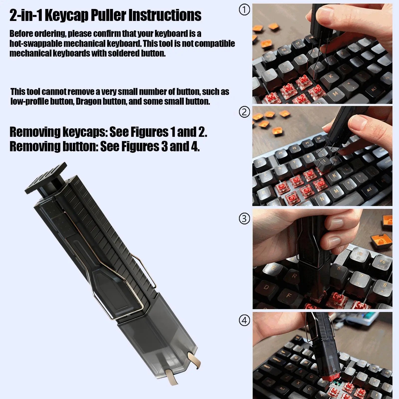 Keyboard Keycap Puller With 4-Claw Grip Key Puller Mechanical Keyboard Keycap And Switchs Removal For Keyboard Cleaning Repair Peaceful Pleasures Health and Wellness