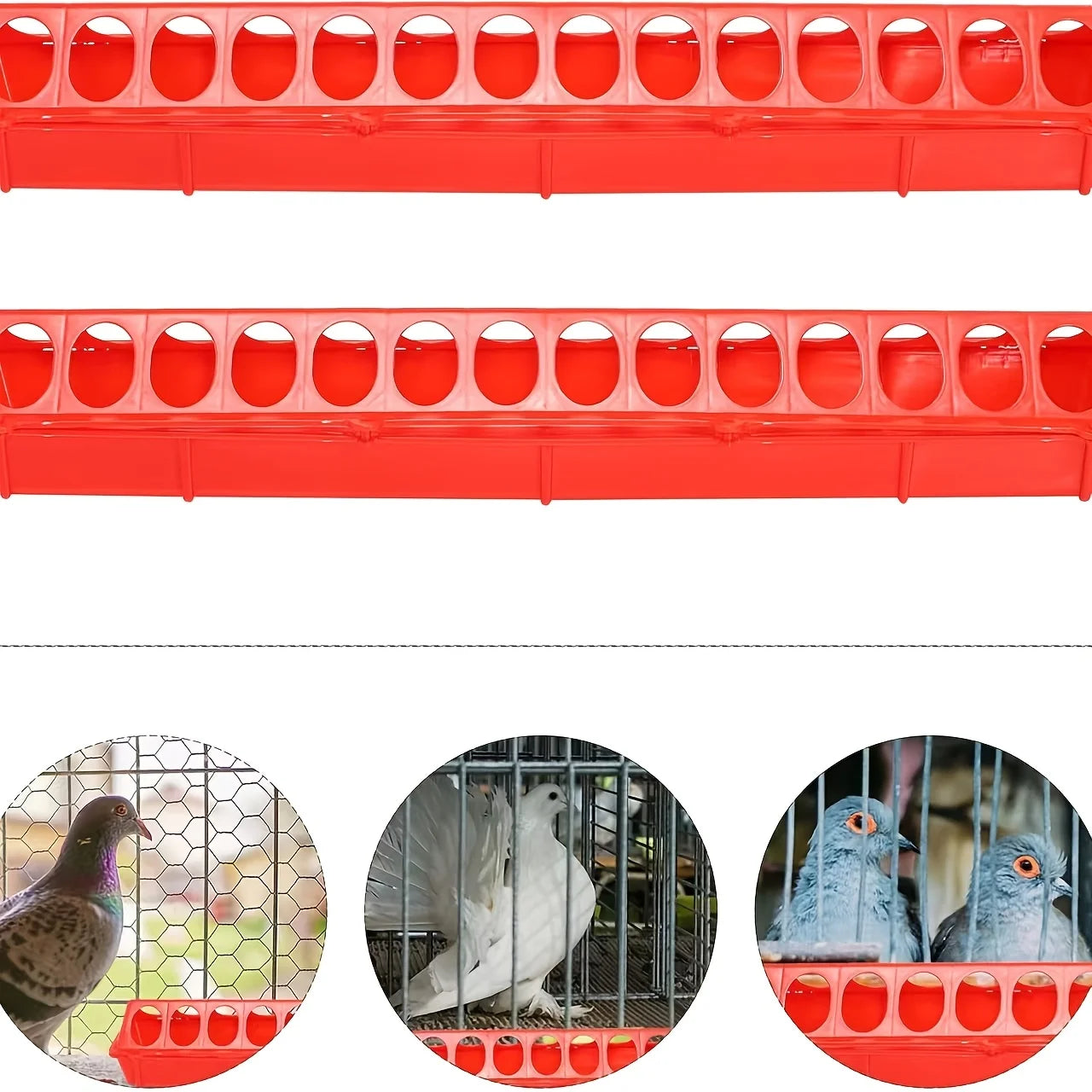 Flip Top Chicken Feeder Trough – No Mess Multi-Hole Poultry