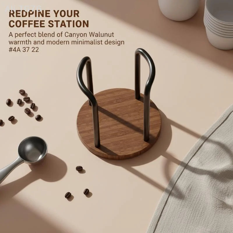 Wooden Disposable Cup Dispenser Rack & Mug Organizer Stand