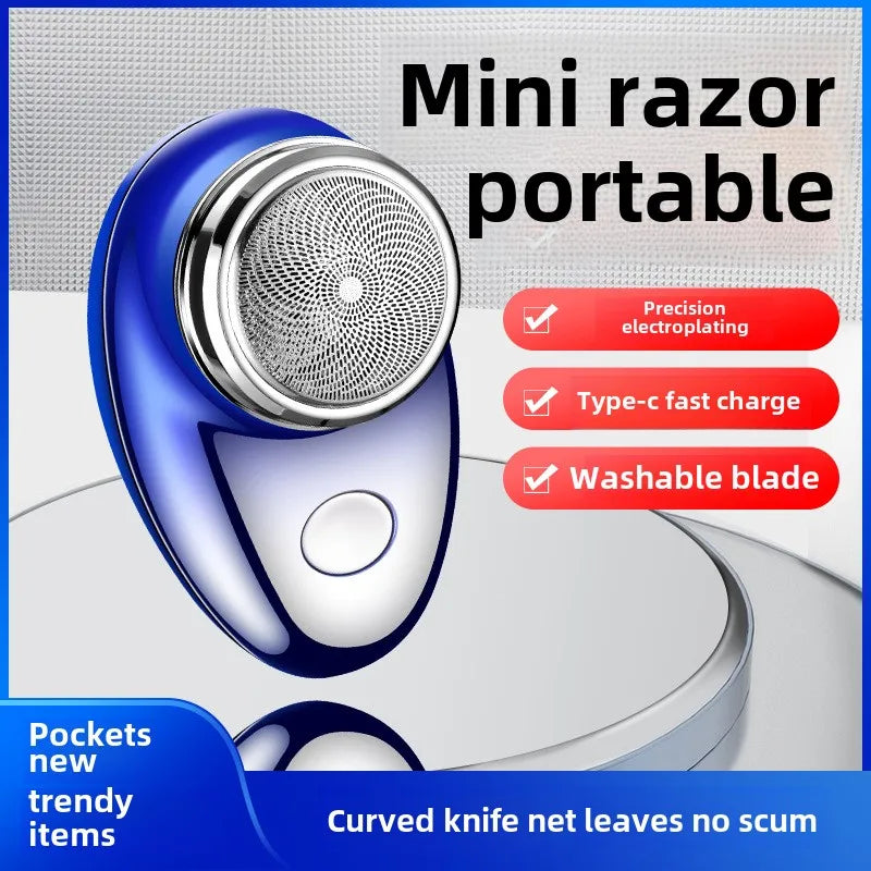 Men's Mini Shaver Waterproof Razors Machine with USB Charging Portable Electric Razor Essential Beard Trimmer for Outdoor Travel Peaceful Pleasures Health and Wellness