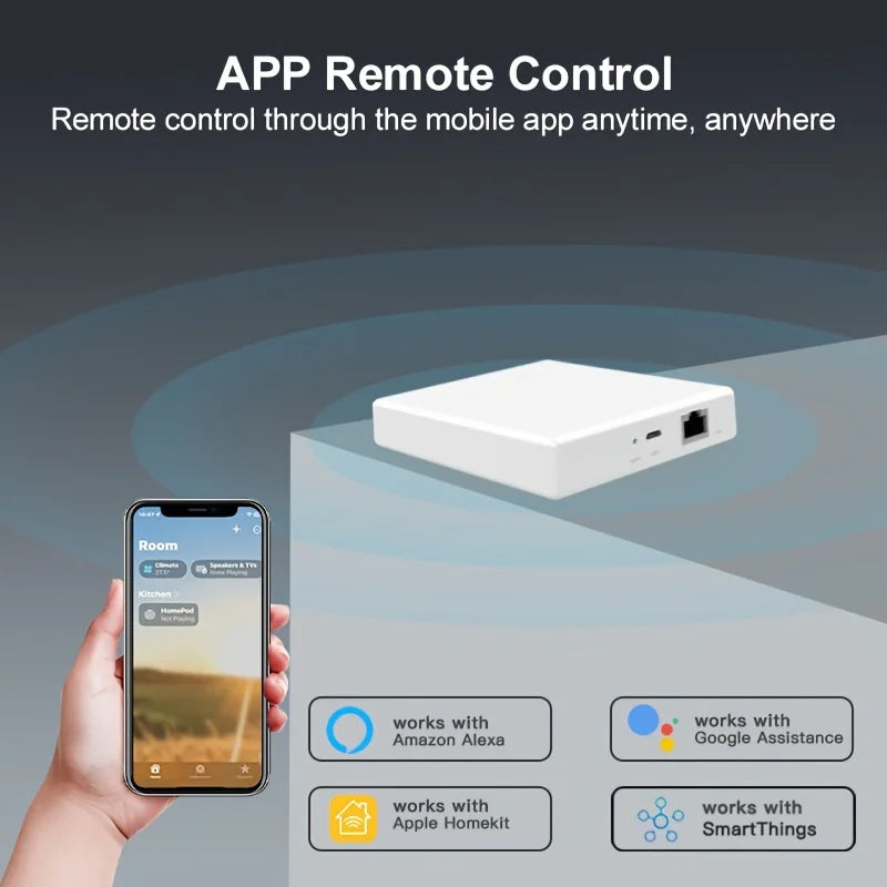 Tuya Matter Thread Hub Zigbee Smart Home Bridge Matter Gateway Hub Siri voice control Homekit Smartthings Google Alexa Peaceful Pleasures Health and Wellness