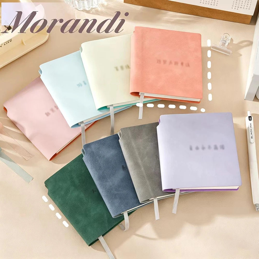 Portable Square Notebook Leather Surface Thickened 108 Sheets Student