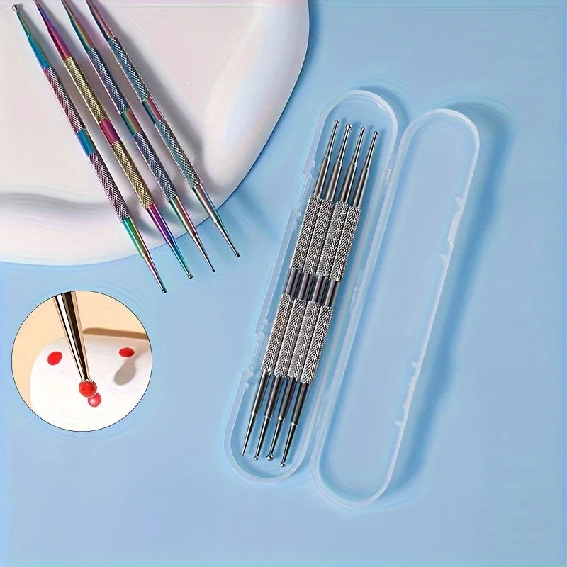 Stainless Steel Nail Pen Point Rhinestone Pen-Dual End Stainless Steel Design,Different Sizes Nail Point Rhinestone Painting Flo Peaceful Pleasures Health and Wellness