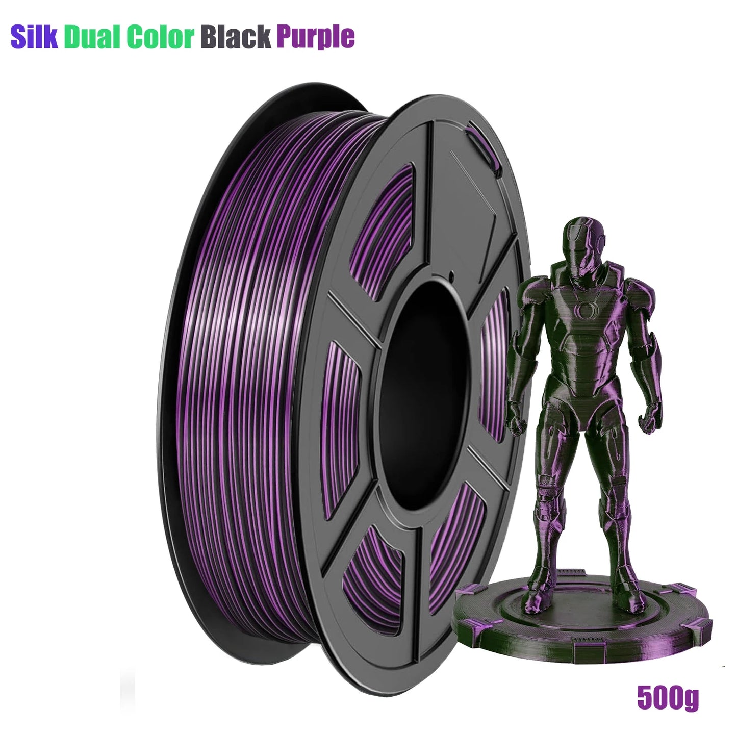 Silk Dual Color PLA Filament 1.75mm Bicolor Two-Tone 3D Print