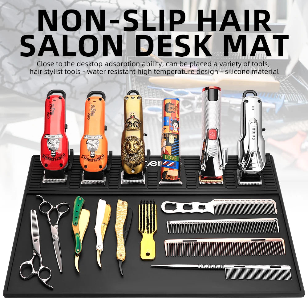 3/6 Grid Magnetic Hairdressing Tools Storage Mat Soft Rubber Antiskid Waterproof Tray Bar Service Mat Barber Tools Accessories Peaceful Pleasures Health and Wellness