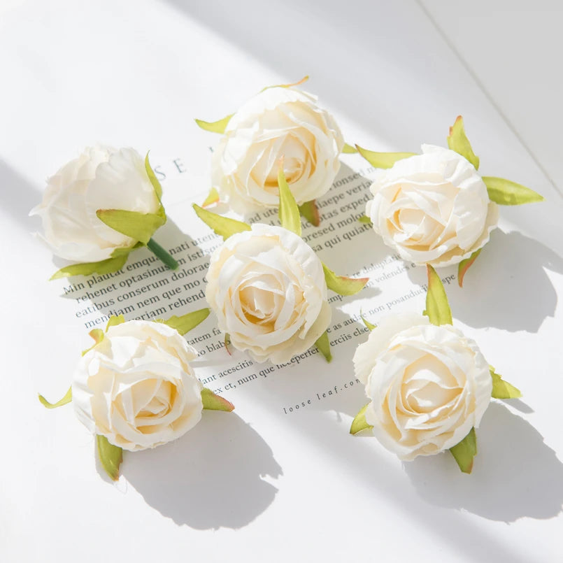 Bulk Silk Artificial Rose Heads 50/100pcs – Wedding & DIY Décor