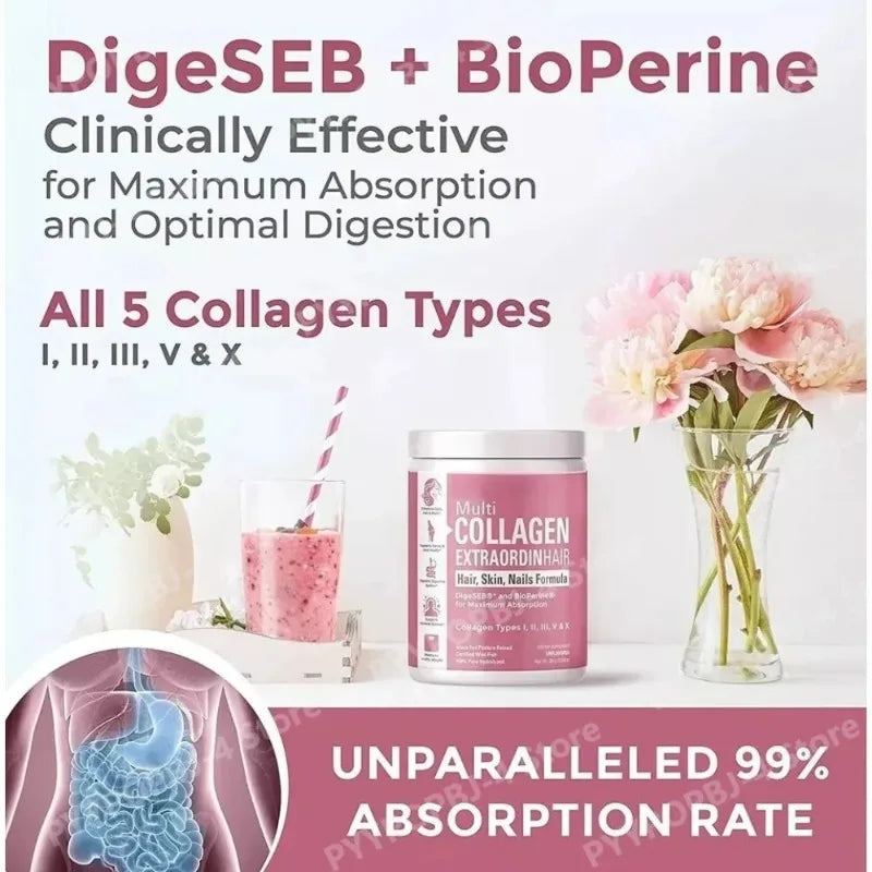 Multi Collagen Peptides Powder Types I II III V X | 301g