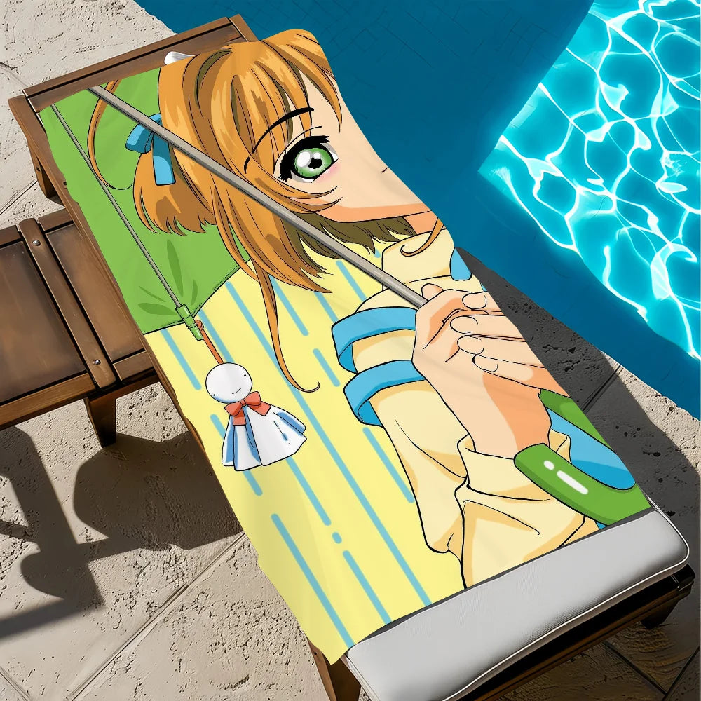 Card Captor Sakura Anime Quick-Dry Beach Towel | Soft & Absorbent Anime Beach Towel Peaceful Pleasures Health and Wellness z2 STJ150x180CM