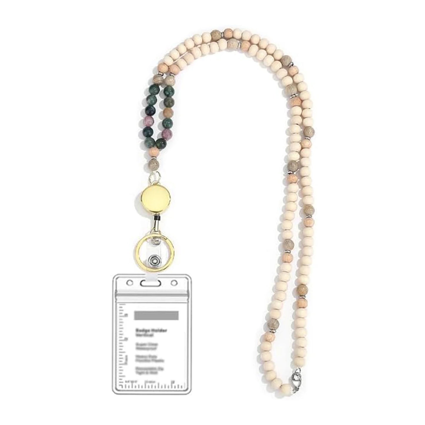 Beaded Lanyard Necklace for Women – ID Badge & Key Holder