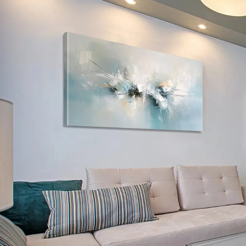 Abstract Blue Canvas Wall Art Print | Frameless Modern Décor Canvas Wall Art Print Peaceful Pleasures Health and Wellness