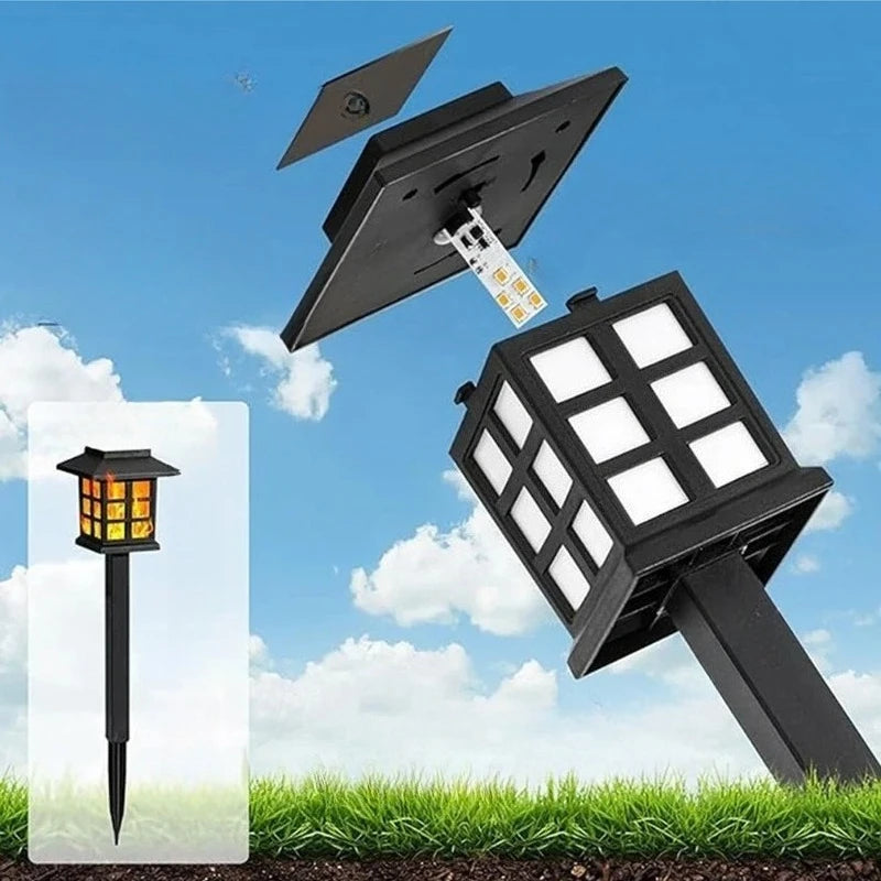 Solar Flame LED Garden Lamp | Waterproof Outdoor Lawn Light