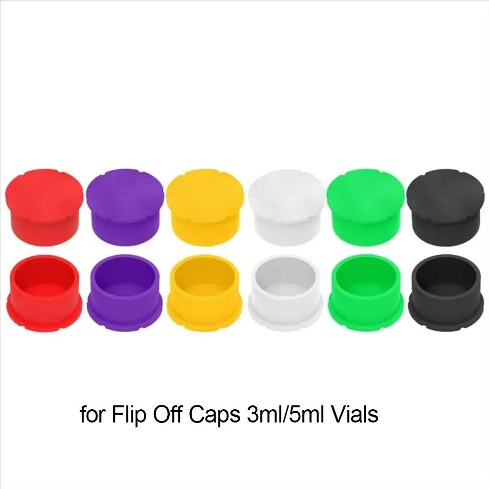 12-Pack Reusable Glass Vial Caps – Leak-Proof TPU Stopper Lids