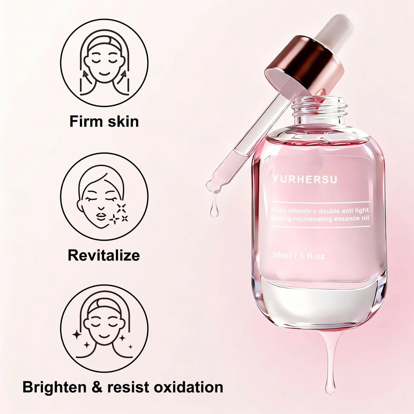 Rose Vitamin C Antioxidant Essence | Radiance Boost Face Serum