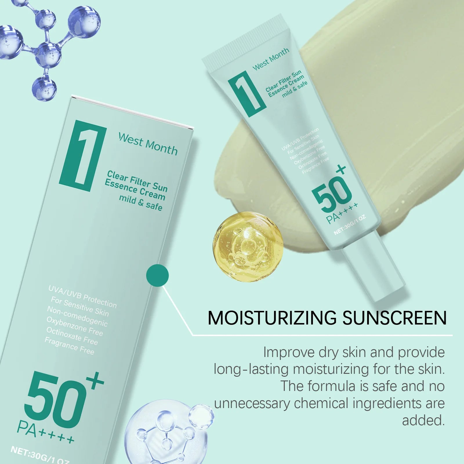 Anti Sun Cream SPF50 UV Defense Broad Spectrum Sunlight Protection Reduce Redness Hydrating Waterproof Prevent Sunburn Sunscreen Peaceful Pleasures Health and Wellness