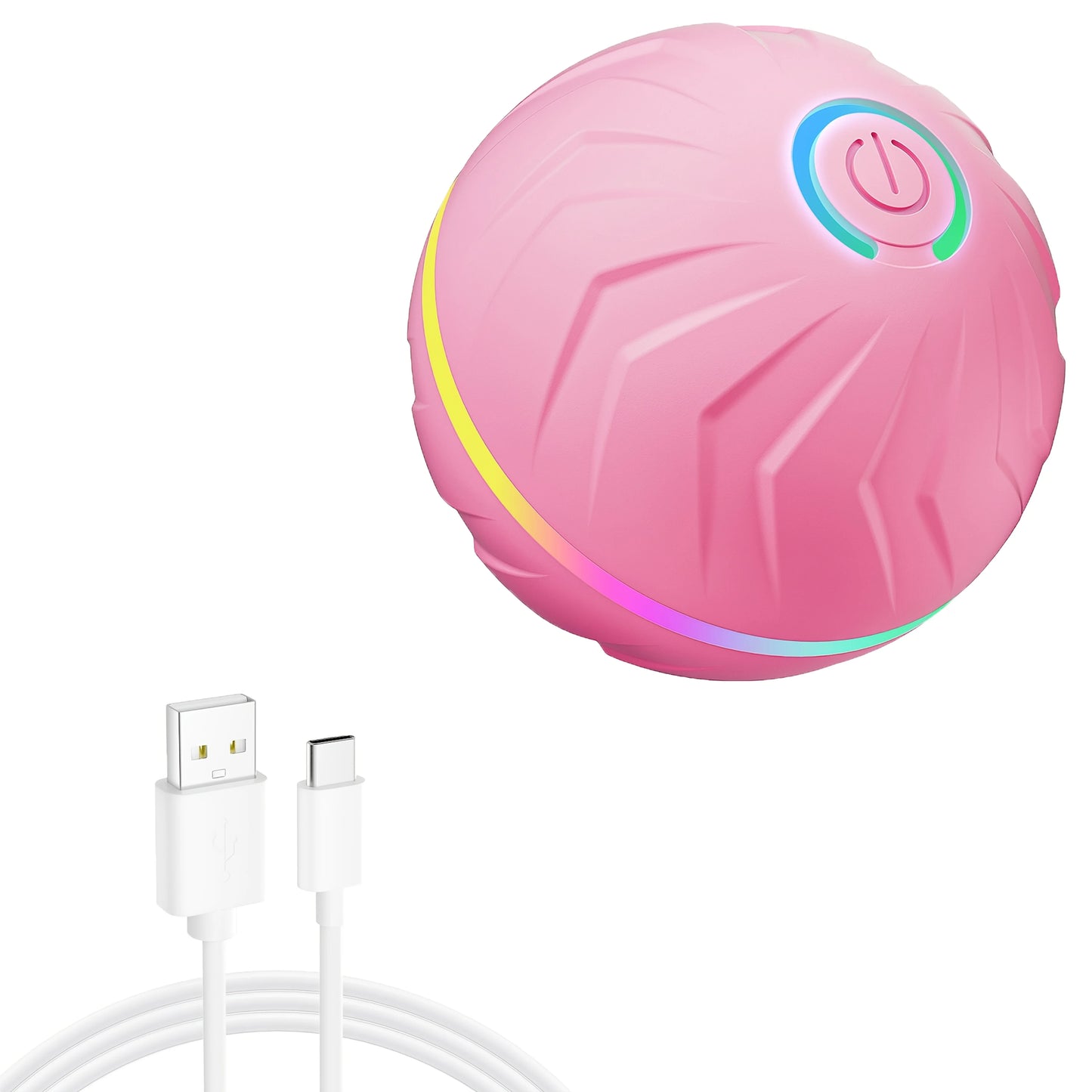 Intelligent dog toy, interactive pet toy, random rolling and jumping, colorful lights, long-lasting battery life of 4 hours, inc Peaceful Pleasures Health and Wellness Pink