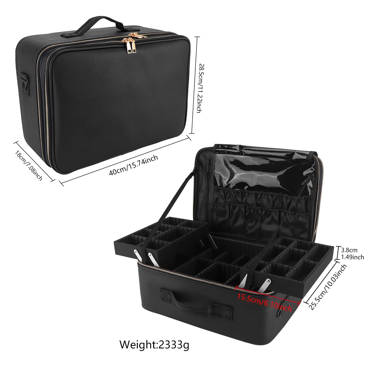 Makeup Display Box Cosmetic Bag Brush Organizer And Storage Travel Box With Adjustable Strap Barbershop Tools Portable Bag Peaceful Pleasures Health and Wellness
