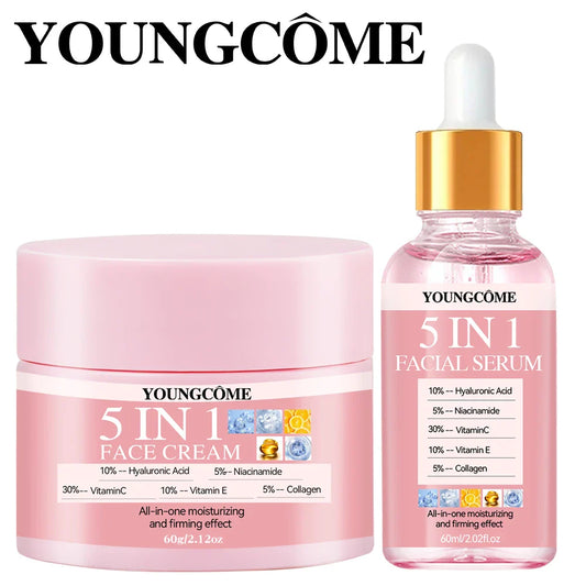 YOUNGCOME 5-in-1 Hyaluronic Acid Face Serum & Cream Set Face Serum & Cream Set Oasis Select