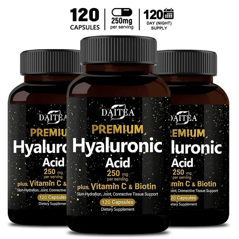 Hyaluronic Acid 250mg + Biotin & Vitamin C – 3-in-1 Capsules